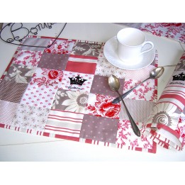 Tischset rot taupe
