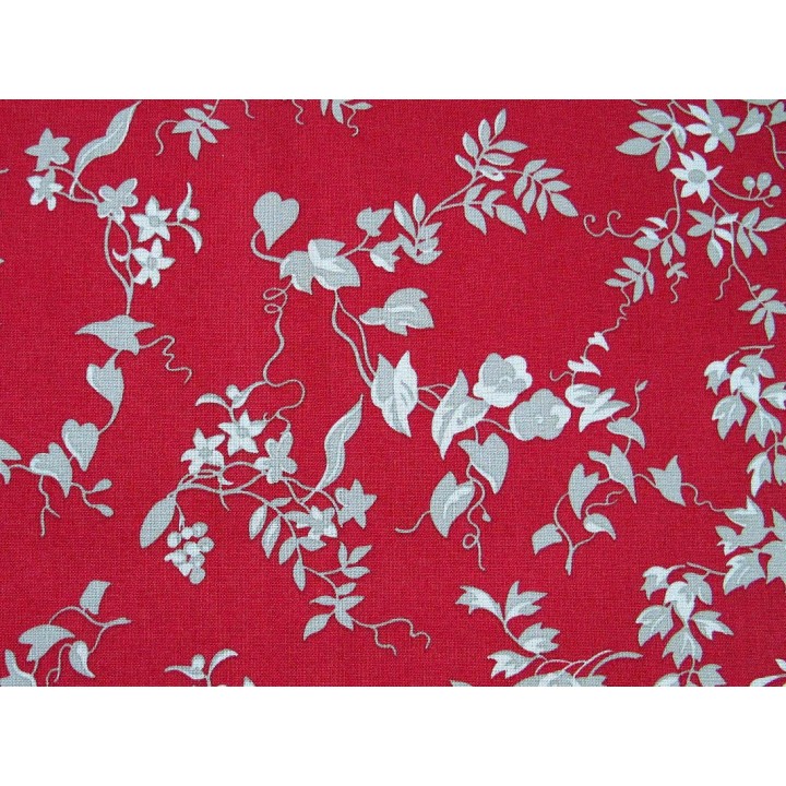 Patchworktstoff Riley Blake Blumenranken rot Red Elegance