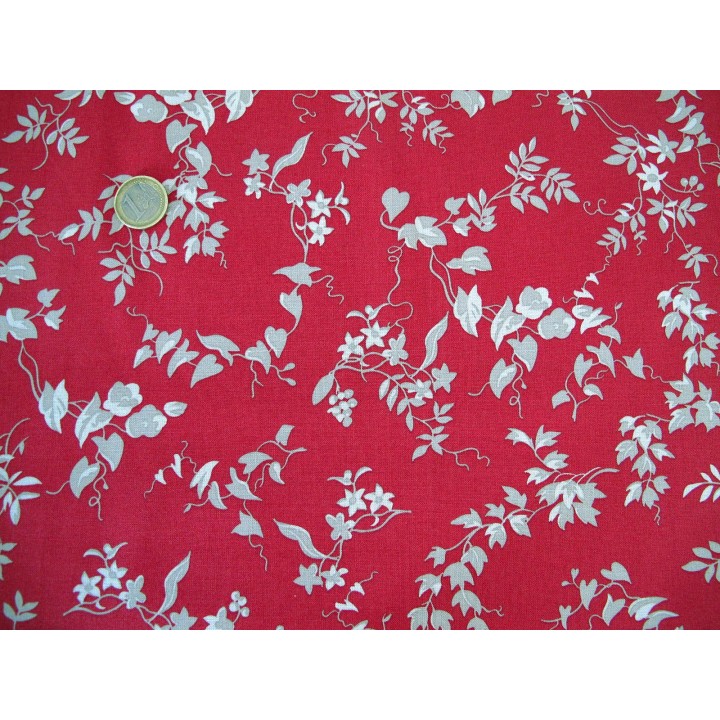Patchworktstoff Riley Blake Blumenranken rot Red Elegance