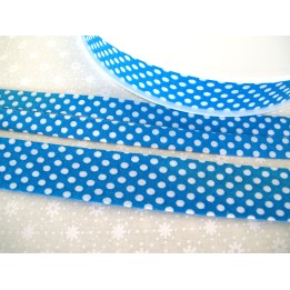 Schrägband blau weiß Punkte