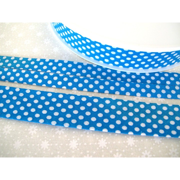 Schrägband blau weiß Punkte