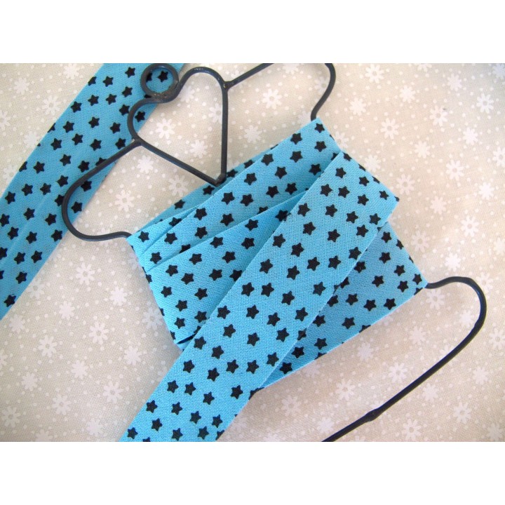 Schrägband schwarz blau Sternchen