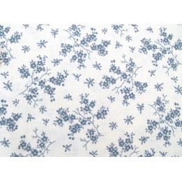 Baumwollstoff Blumenstoff grau weiß