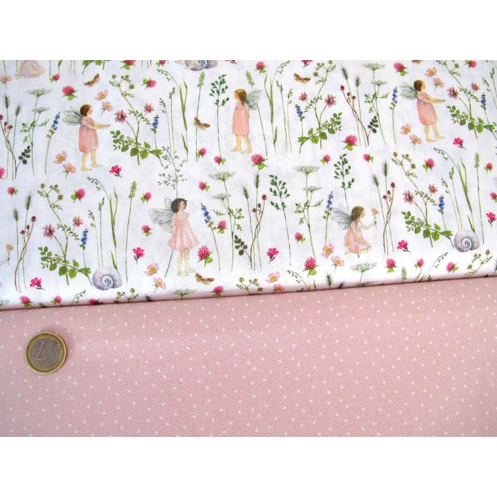 Stoffpaket Daniela Drescher Elfenstoff rosa weiß