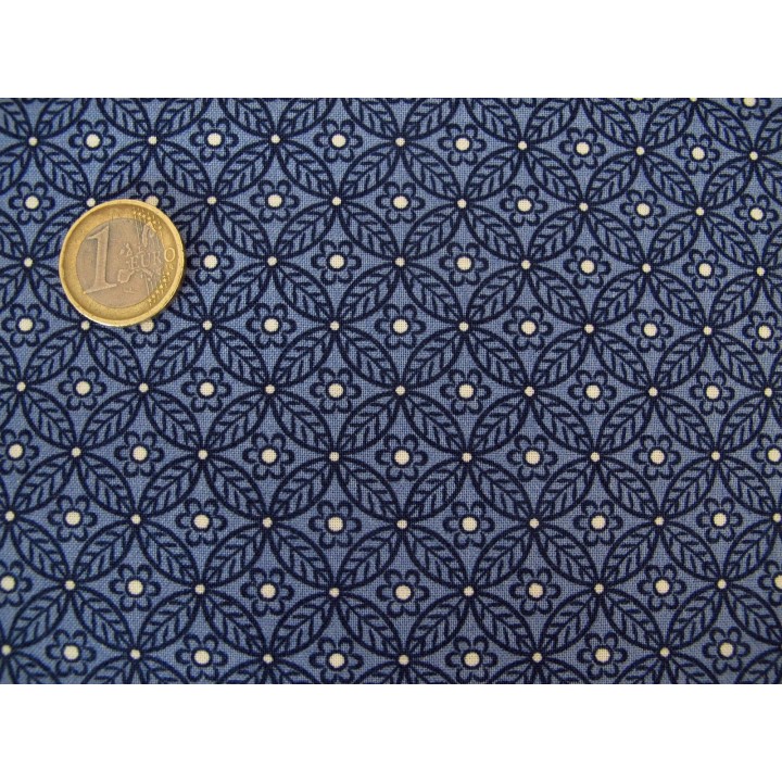 Designerstoff Blumen Ornamente Winterbourne Collection blau