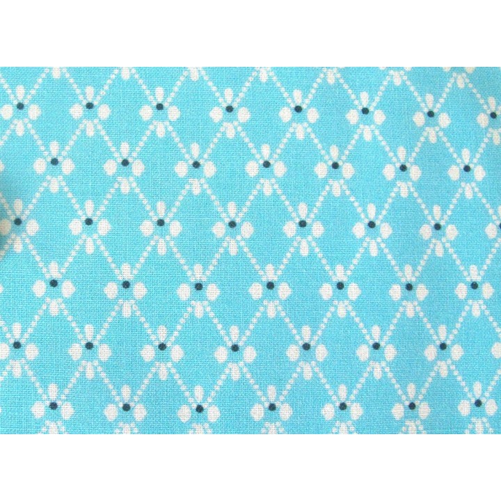 Quiltstoff türkis weiß Rosalinda Lillian Rose