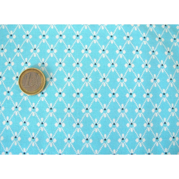 Quiltstoff türkis weiß Rosalinda Lillian Rose