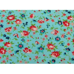Designerstoff Blumen türkis Smitten Patchworkstoff