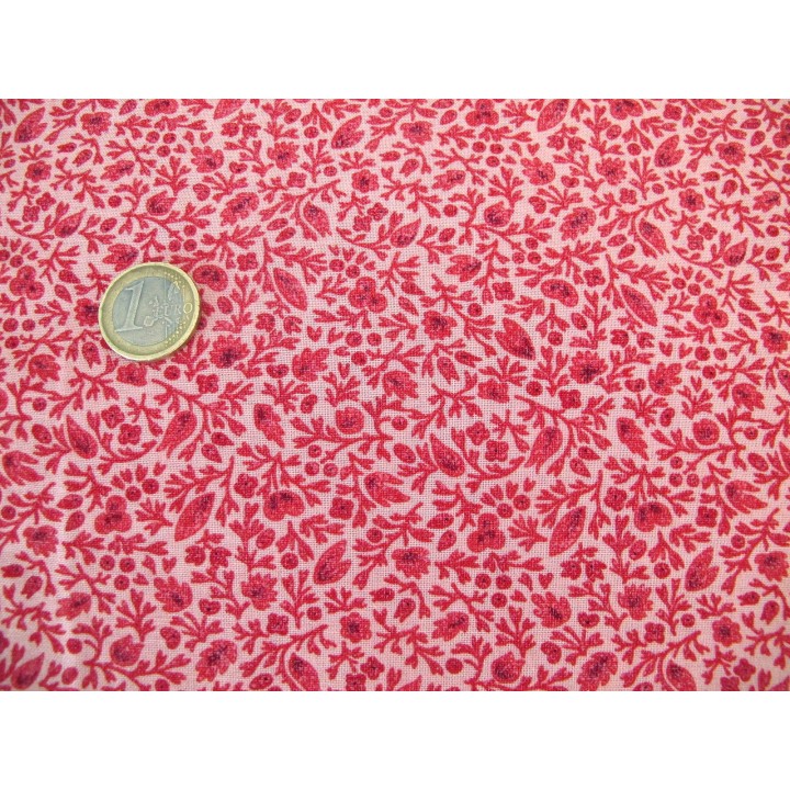 Designerstoff Blumenstoff rot rosa Chafarcani