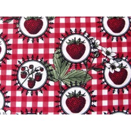 Patchworkstoff Erdbeeren Botanica rot grün