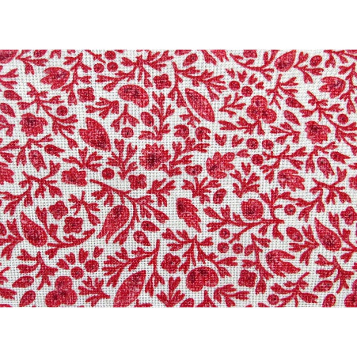 Patchworkstoff Blätter rot creme Chafarcani