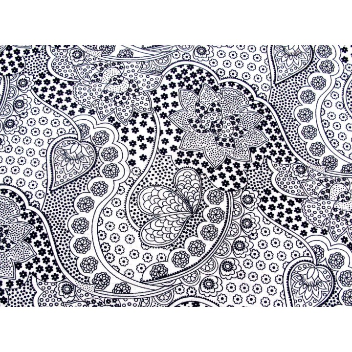 Patchworkstoff schwarz weiß Blumenstoff Opposites Attract