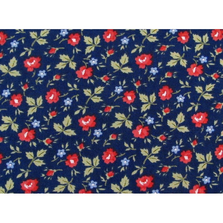 Patchworkstoff Rosenstoff Harbor Springs dunkelblau
