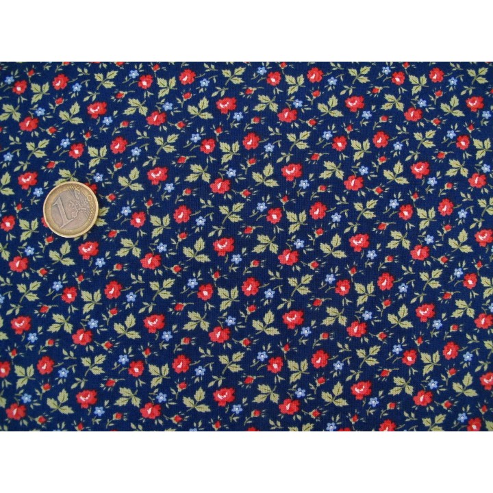 Patchworkstoff Rosenstoff Harbor Springs dunkelblau