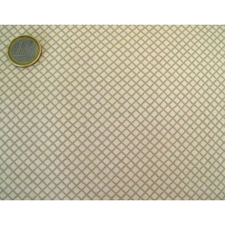 Designerstoff La Rose Rouge Karos beige Patchworkstoff