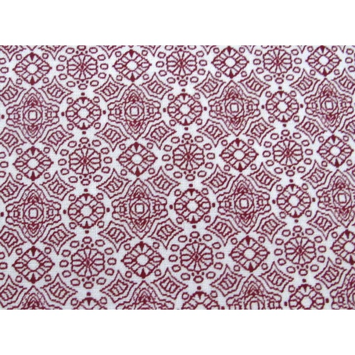 Westfalenstoff Ornamente rot weiß Lugano