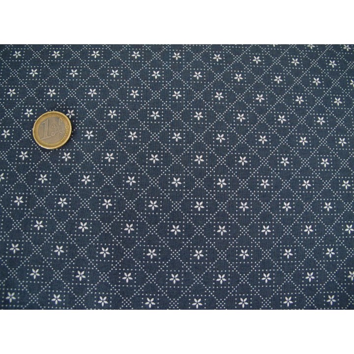 Patchworkstoff Blumenstoff rauchblau Abbie´s Garden