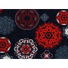 Quiltstoff Ornamente rot schwarz Moroccan Red Patchworkstoff