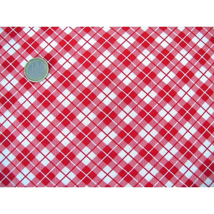 Patchworkstoff rot kariert Orchard Quiltstoff