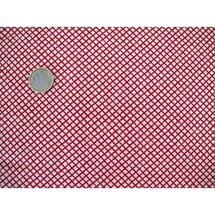 Patchworkstoff Karos rot La Rose Rouge Quiltstoff