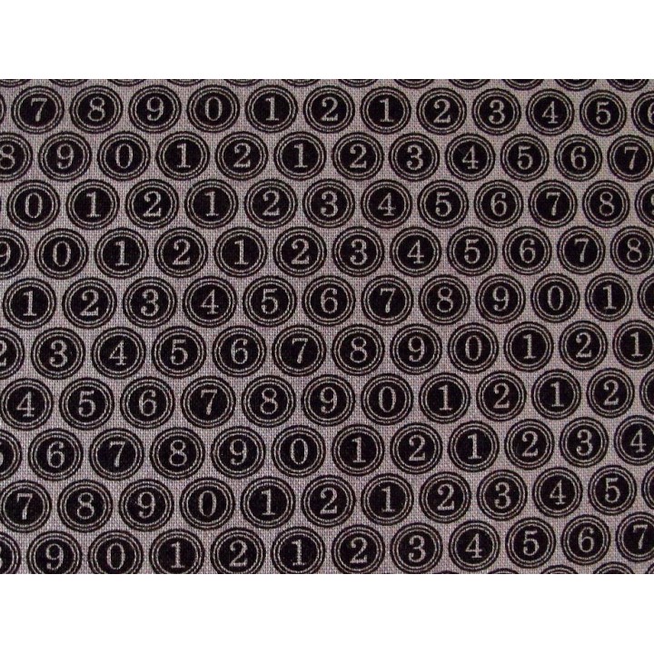 Patchworkstoff Zahlen schwarz Compositions Quiltstoff