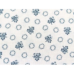Blumenstoff blau creme Abigail Blue Patchworkstoff