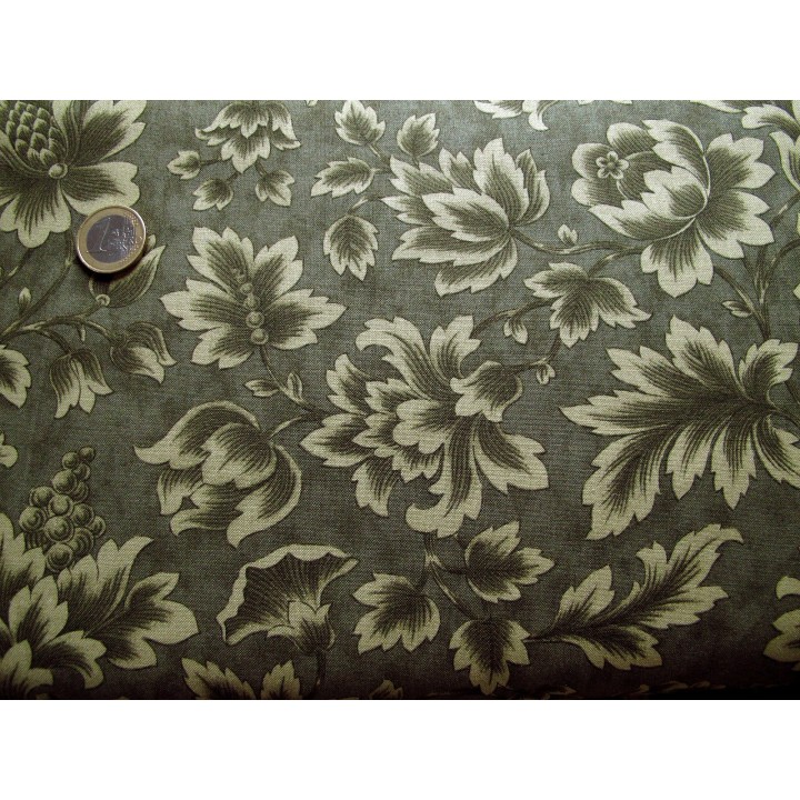 Blumenstoff grün Midnight Clear Patchworkstoff