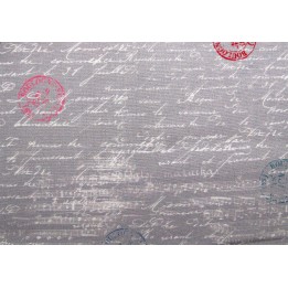 Designerstoff Schrift Noten grau weiß Travel Notes