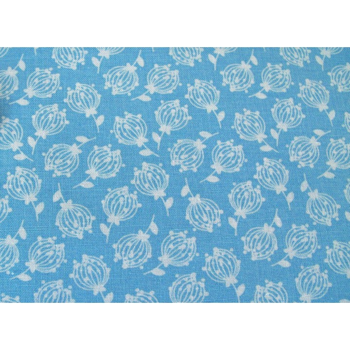 Fat Quarter Blumenstoff blau Nancy Archer
