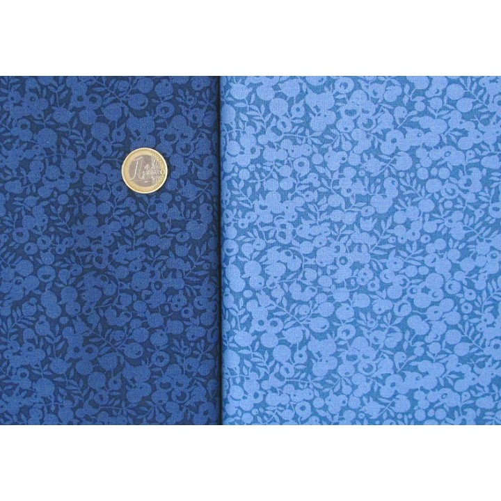 Stoffpaket blau rot Blumen